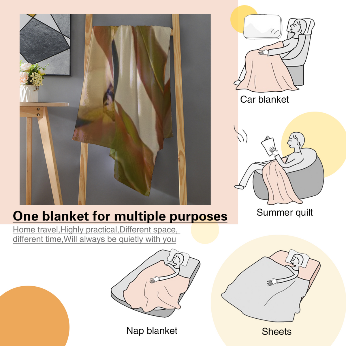 Festival Horizon Muted Sage Art Decorative Flannel Blanket