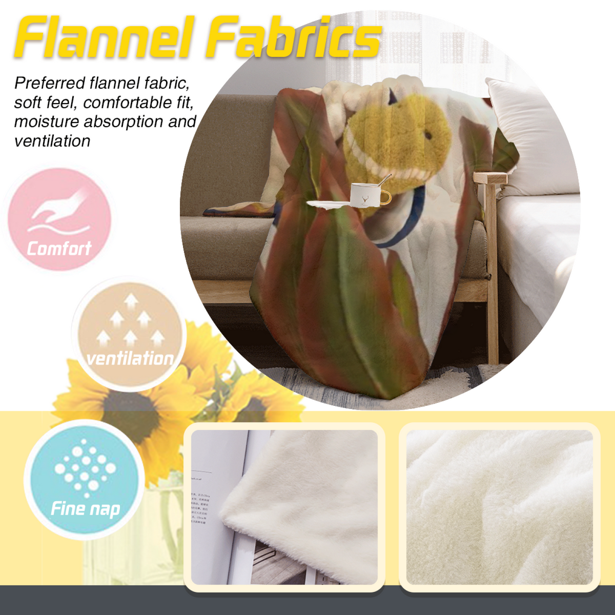 Festival Horizon Muted Sage Art Decorative Flannel Blanket