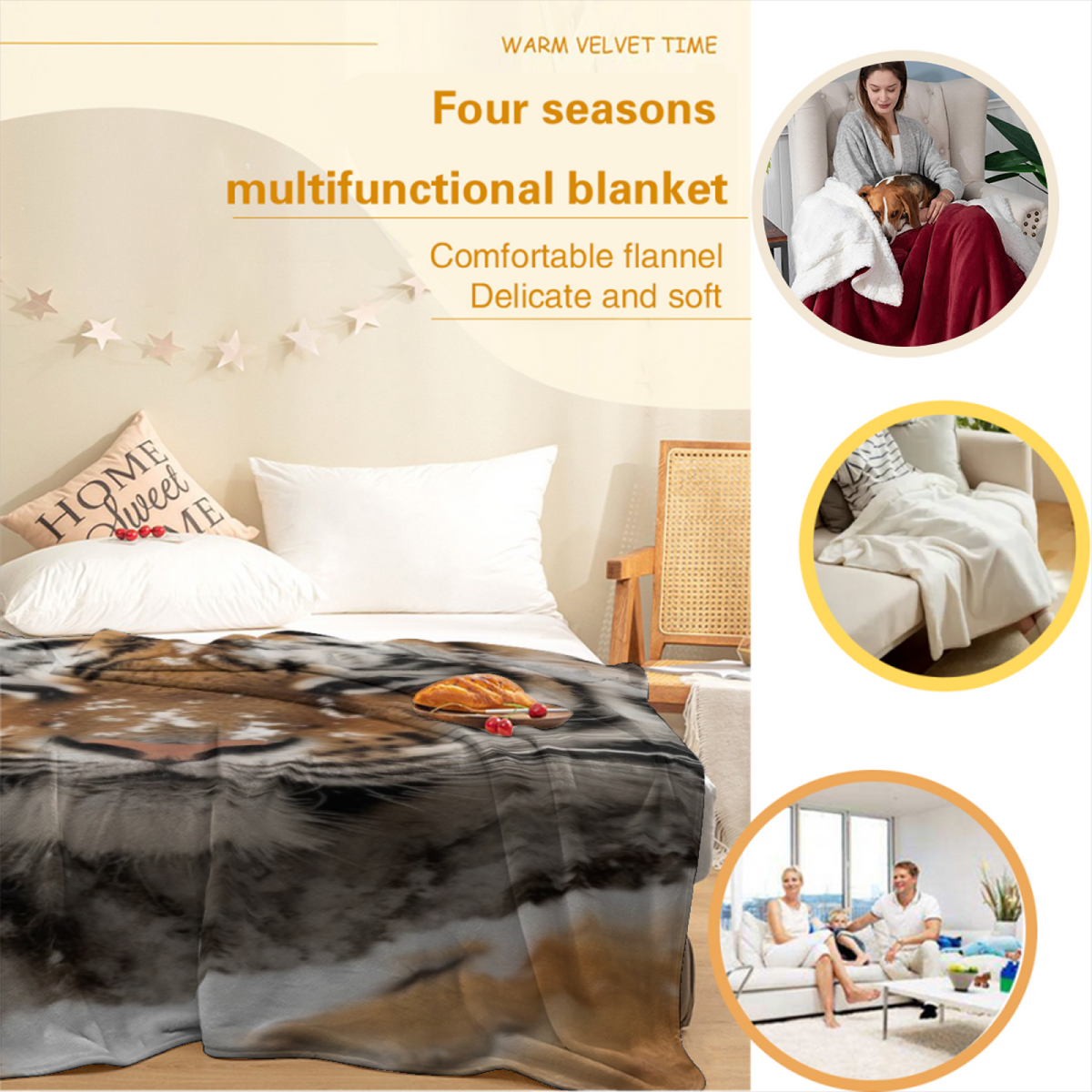 Celestial Rhapsody Pastel Multicolor Modern Art Decorative Flannel Blanket