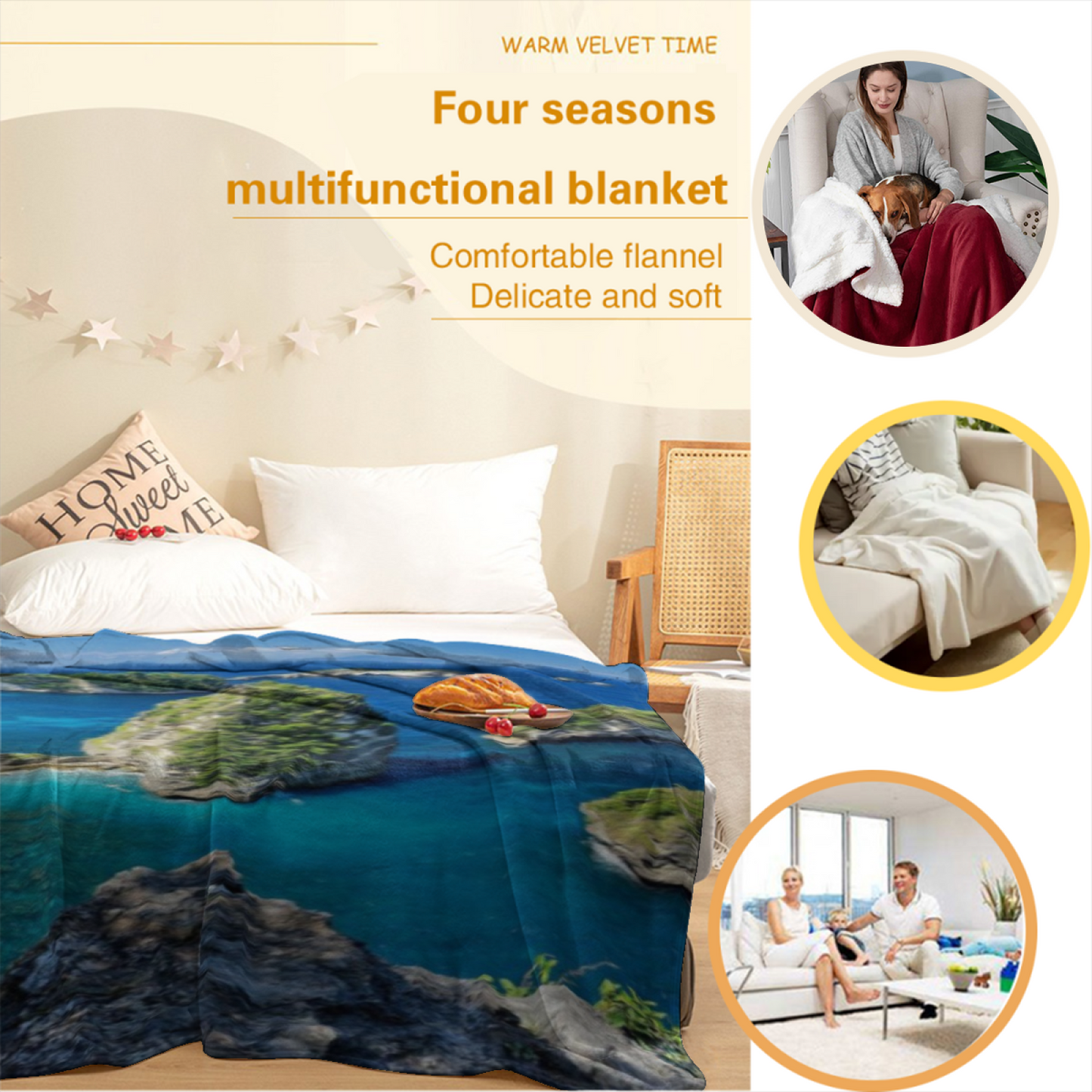 Contemporary Artistic Pattern Throw Blanket ¨C Stylish Cozy Home Blanket