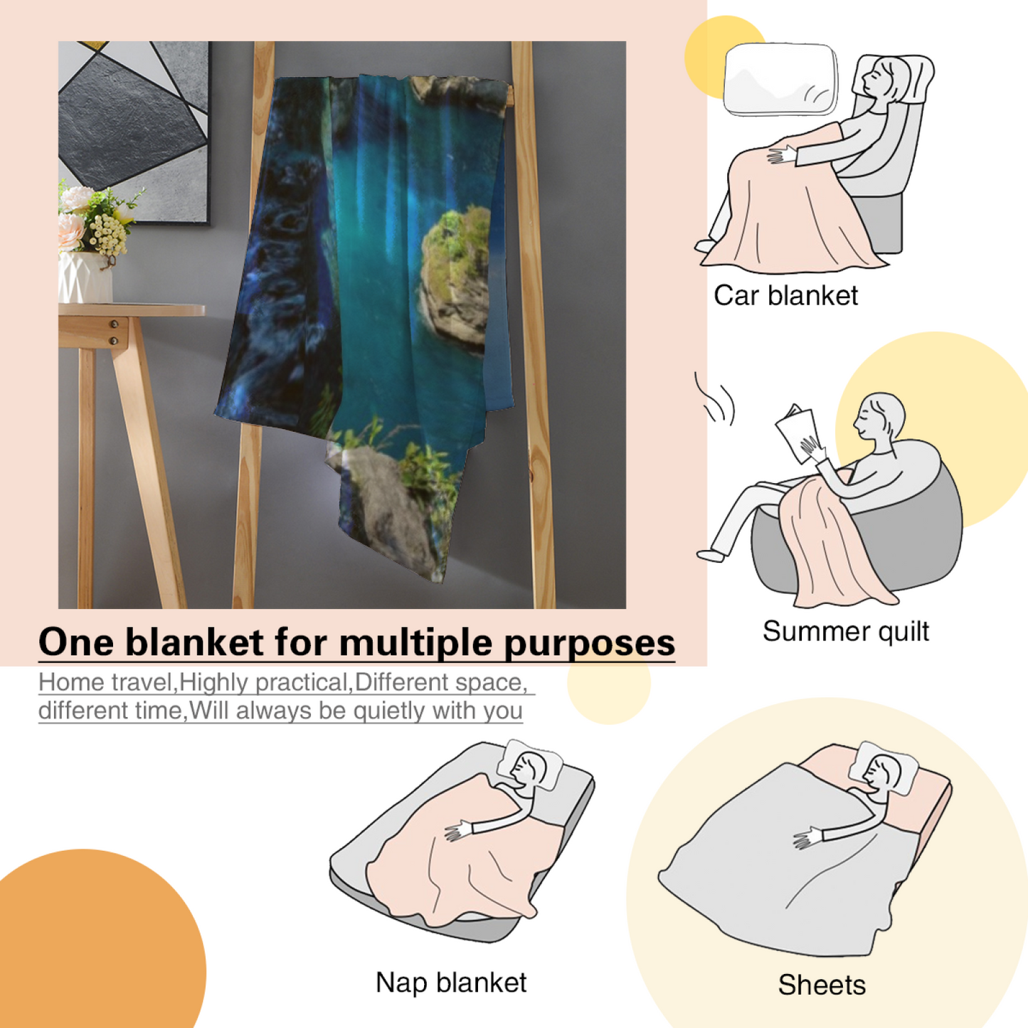 Contemporary Artistic Pattern Throw Blanket ¨C Stylish Cozy Home Blanket