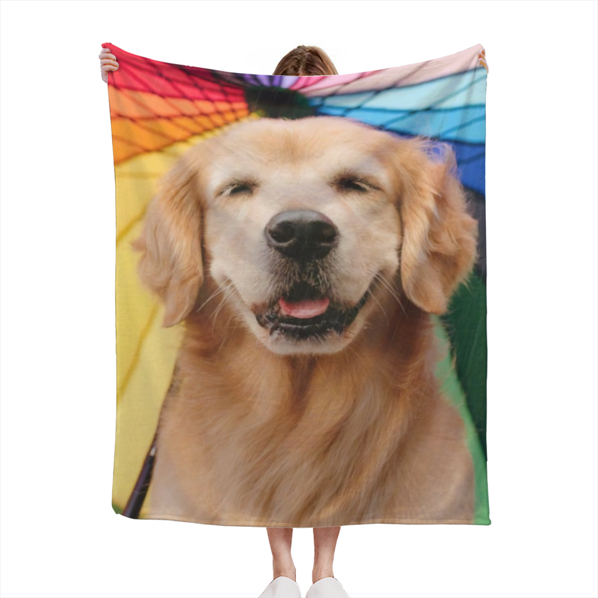 Meadow Story Earthy Multicolor Art Plush Flannel Throw
