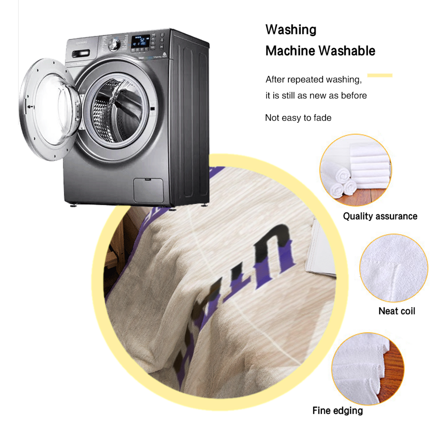 Utah Jazz-Inspired Basketball Court Flannel Throw Blanket ¨C Purple and White Court Design