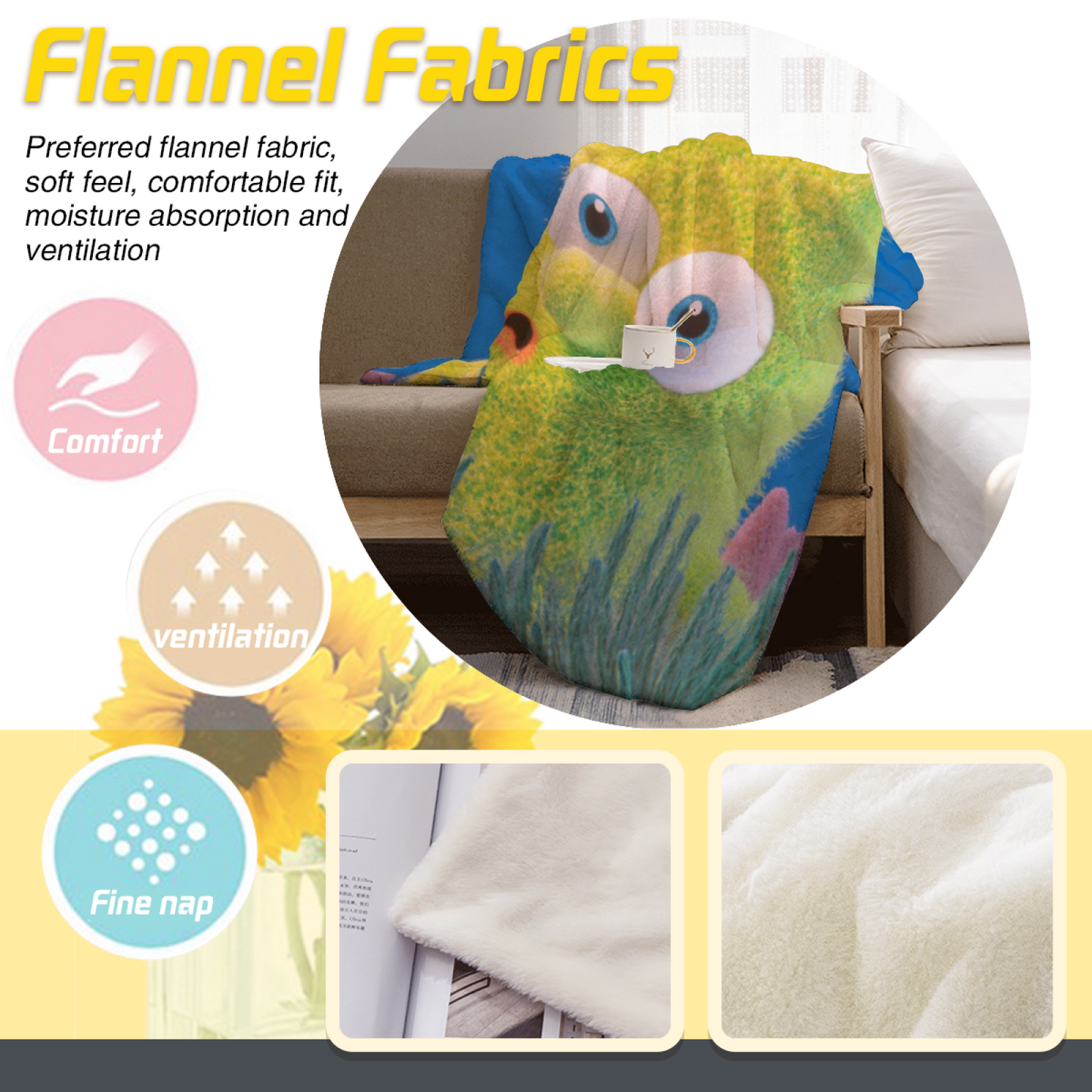 Colorful Decorative Art Throw Blanket ¨C Modern Printed Cozy Home Blanket