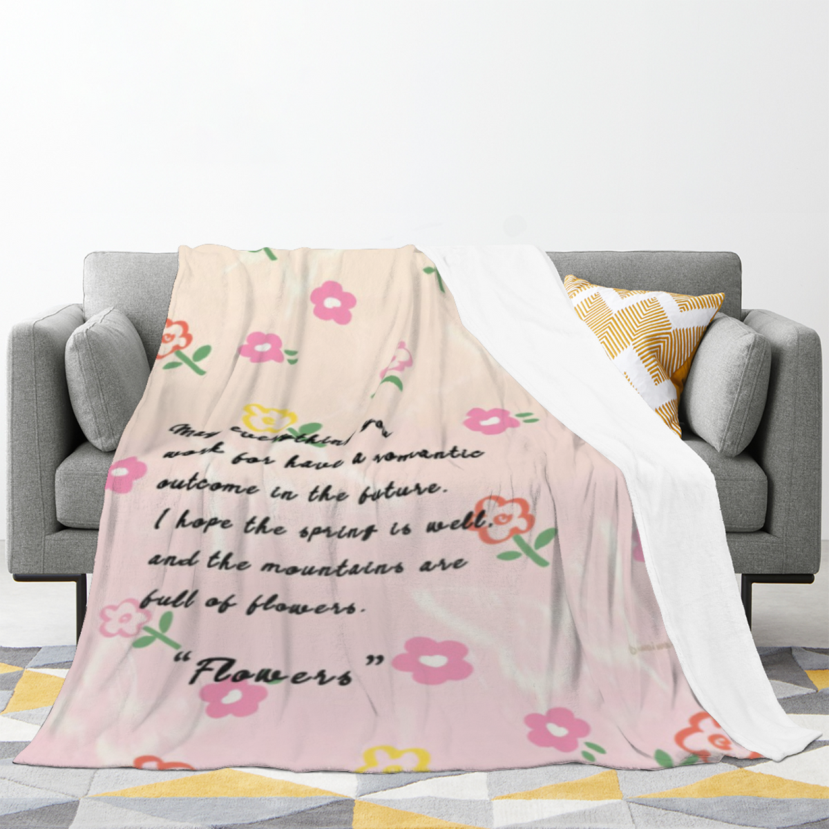 Ivory Ember Odyssey Flannel Throw Blanket