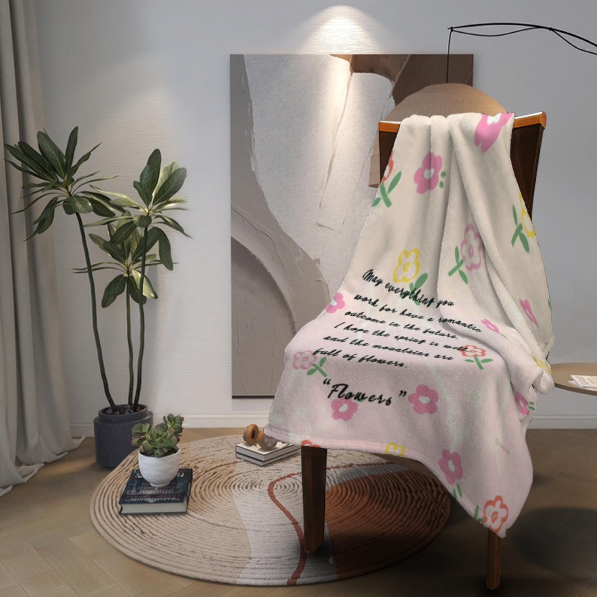 Ivory Ember Odyssey Flannel Throw Blanket