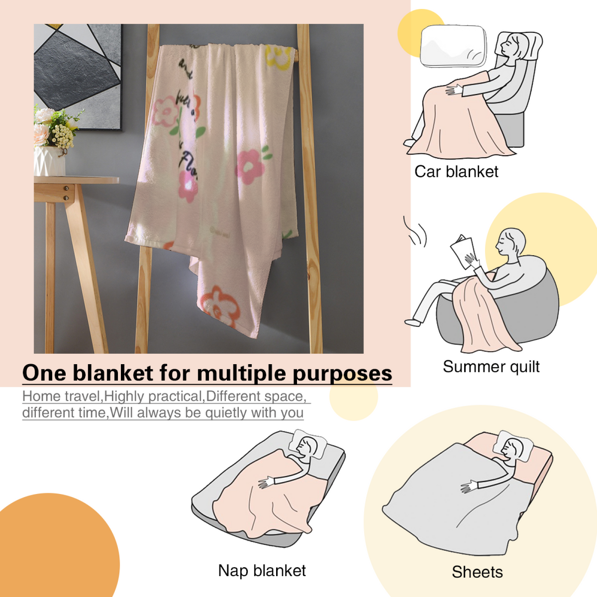 Ivory Ember Odyssey Flannel Throw Blanket