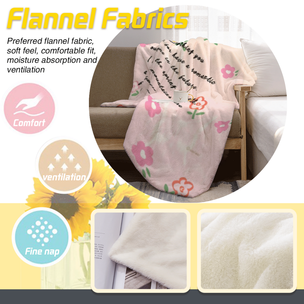 Ivory Ember Odyssey Flannel Throw Blanket