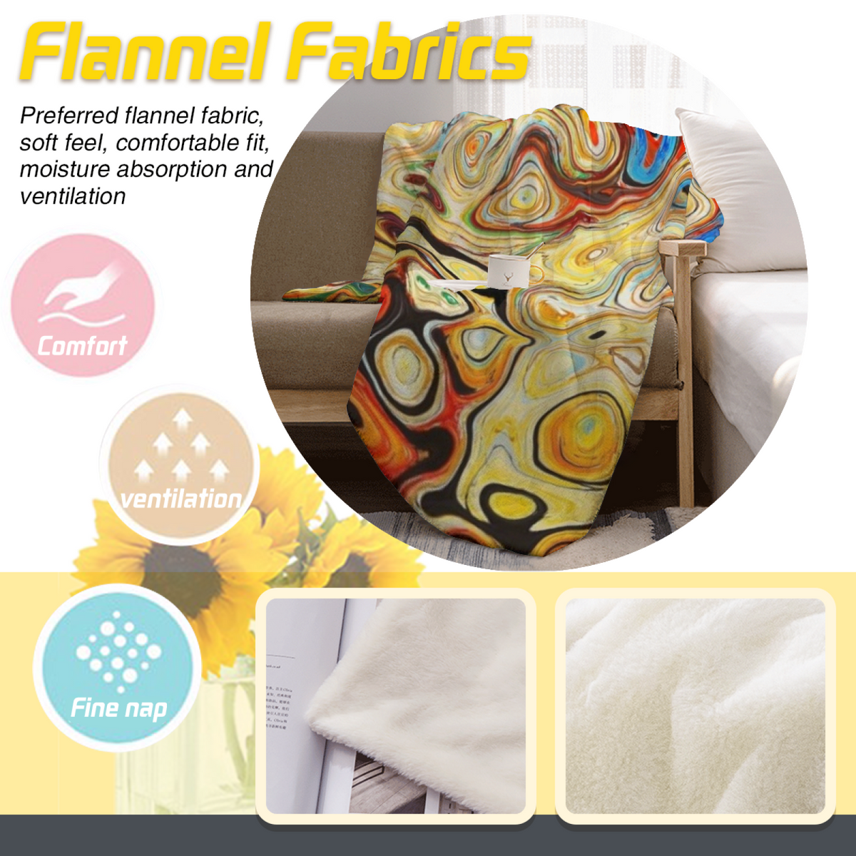 Soft Neutral Silver Reverie Plush Flannel Throw