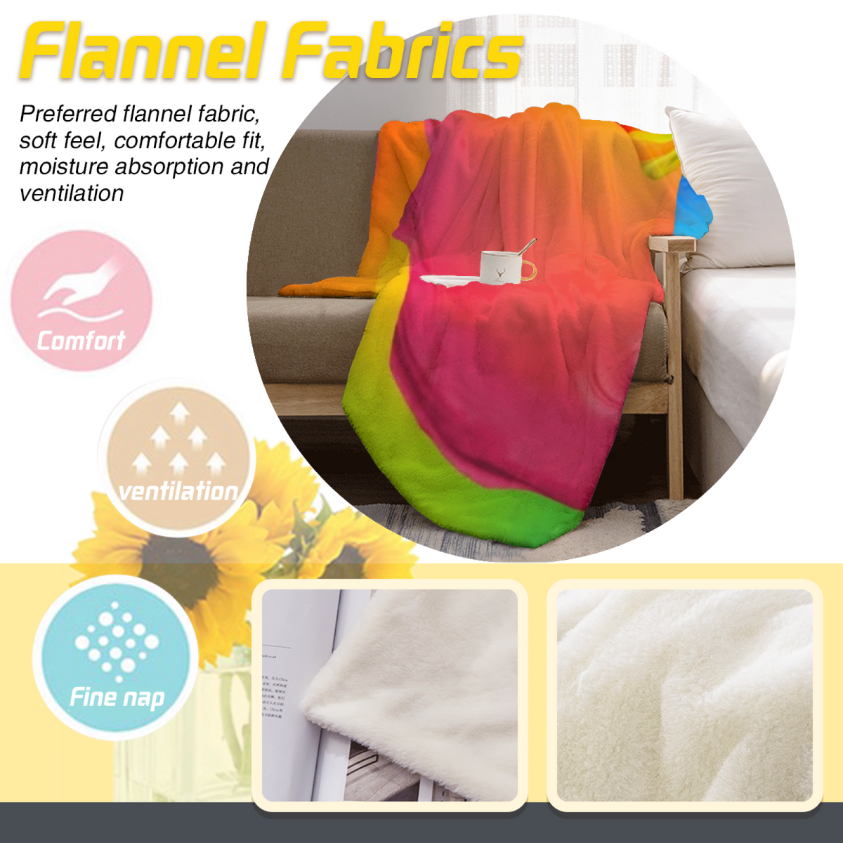 Retro Warm Coral Ember Reverie Cozy Flannel Bed Blanket