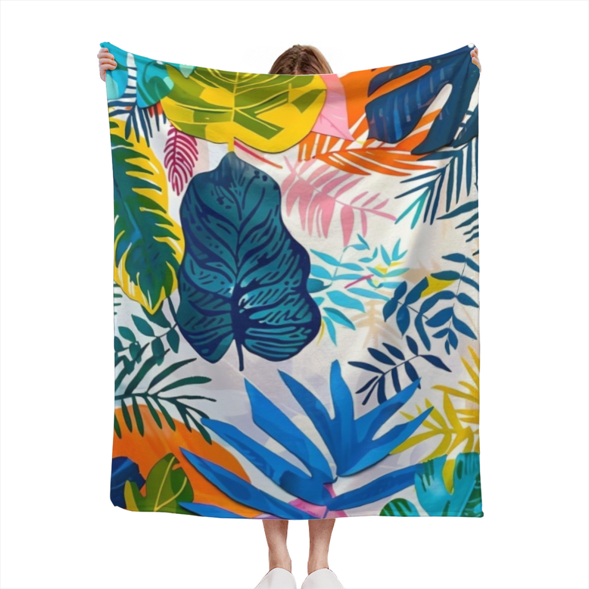 Soft Neutral Coral Meadow Decorative Flannel Blanket