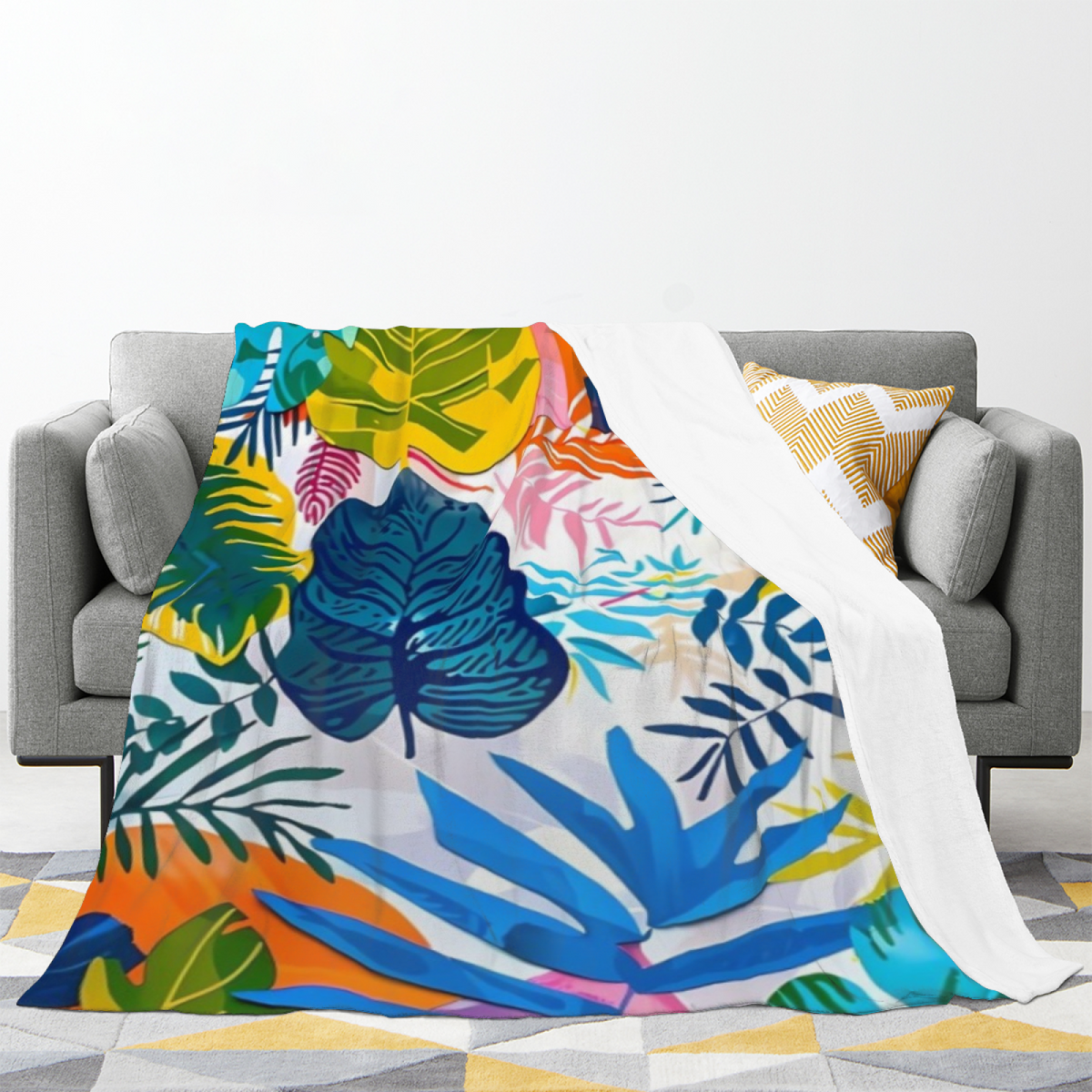 Soft Neutral Coral Meadow Decorative Flannel Blanket