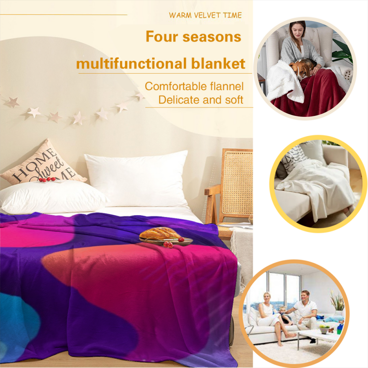Earthy Neutral Watercolor Nectar Lightweight Flannel Throw ¨C Contemporary Pattern