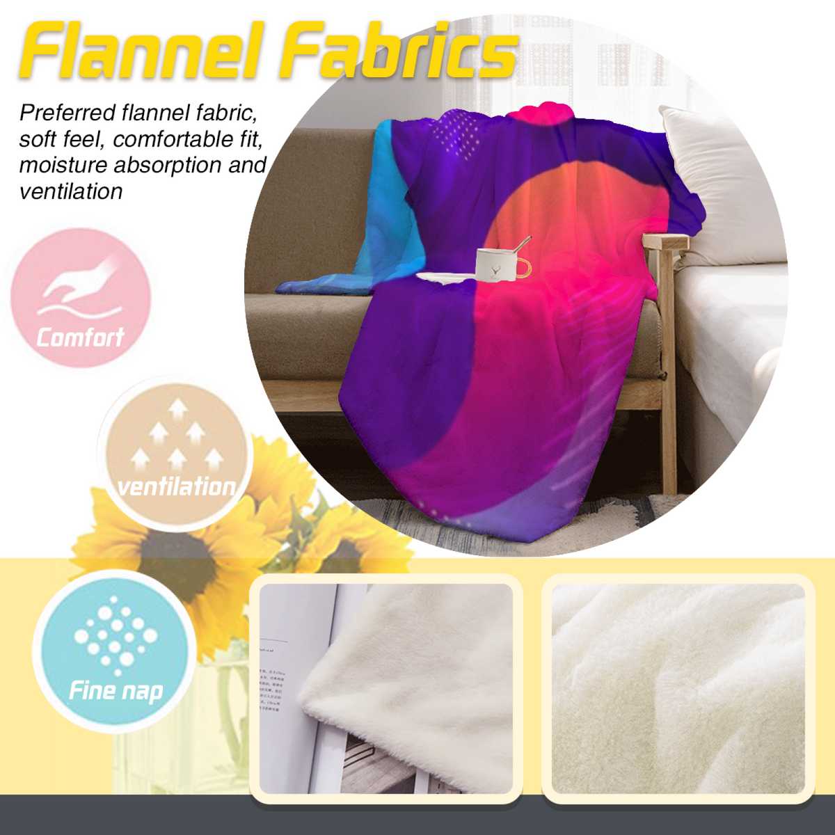 Earthy Neutral Watercolor Nectar Lightweight Flannel Throw ¨C Contemporary Pattern