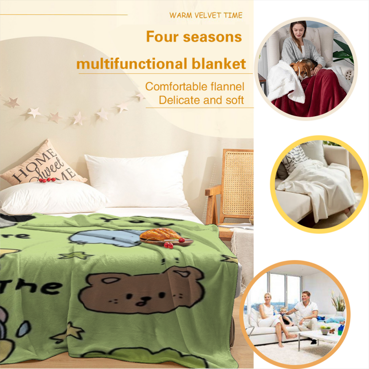 Flannel Throw Blanket with Prairie Sanctuary Cozy Cottage Artwork