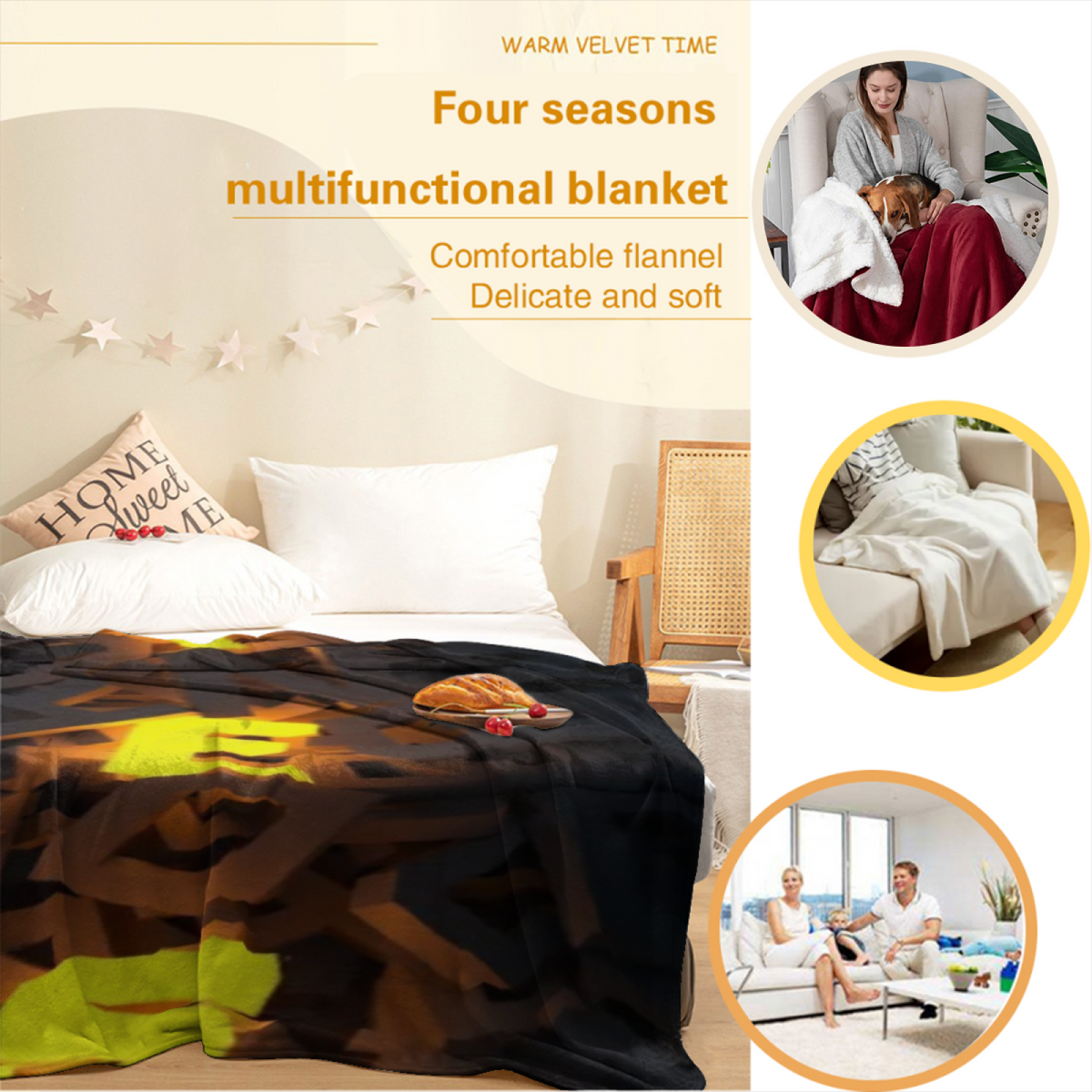 Gilded Arbor Inspired Flannel Sofa Throw ¨C Earthy Neutral Palette