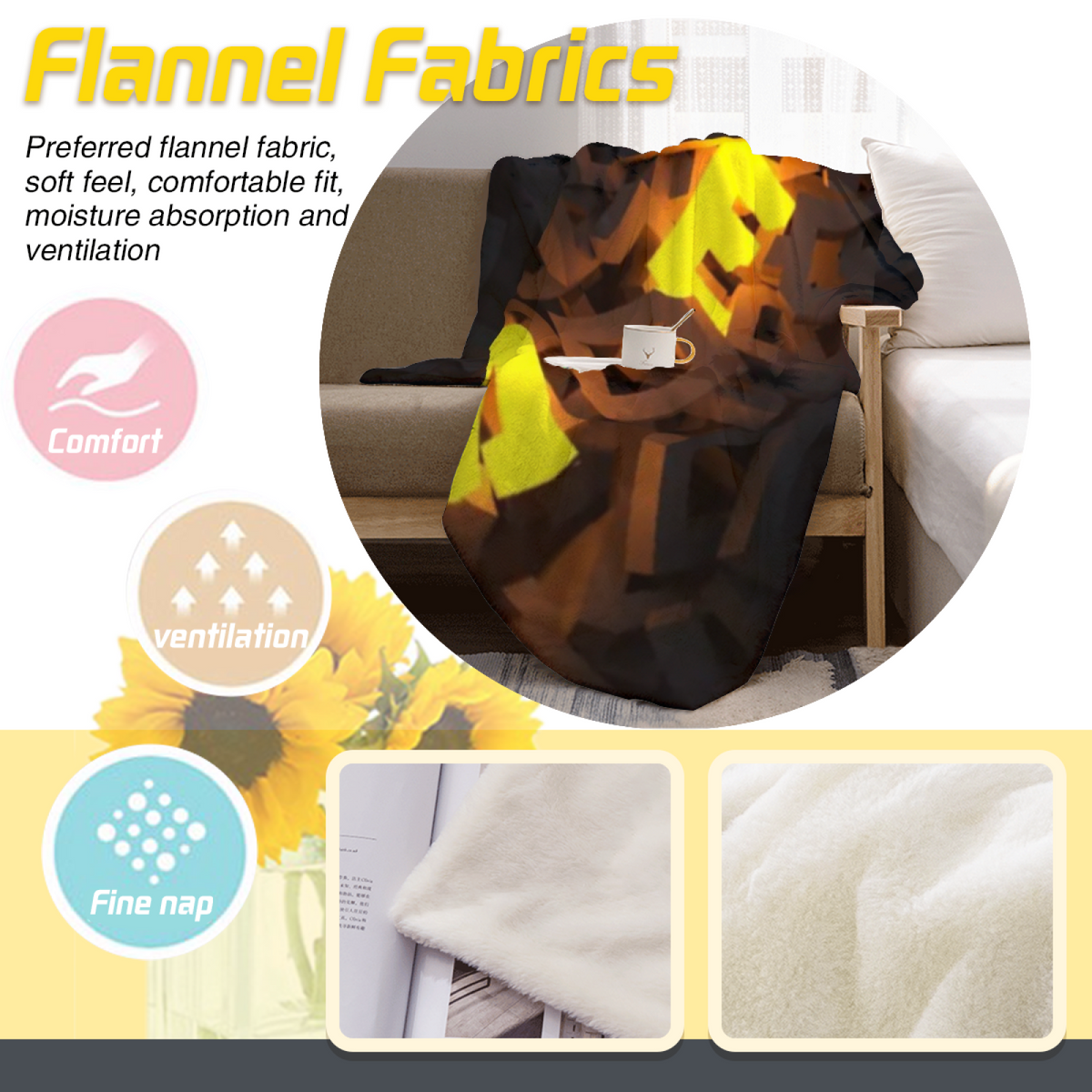 Gilded Arbor Inspired Flannel Sofa Throw ¨C Earthy Neutral Palette