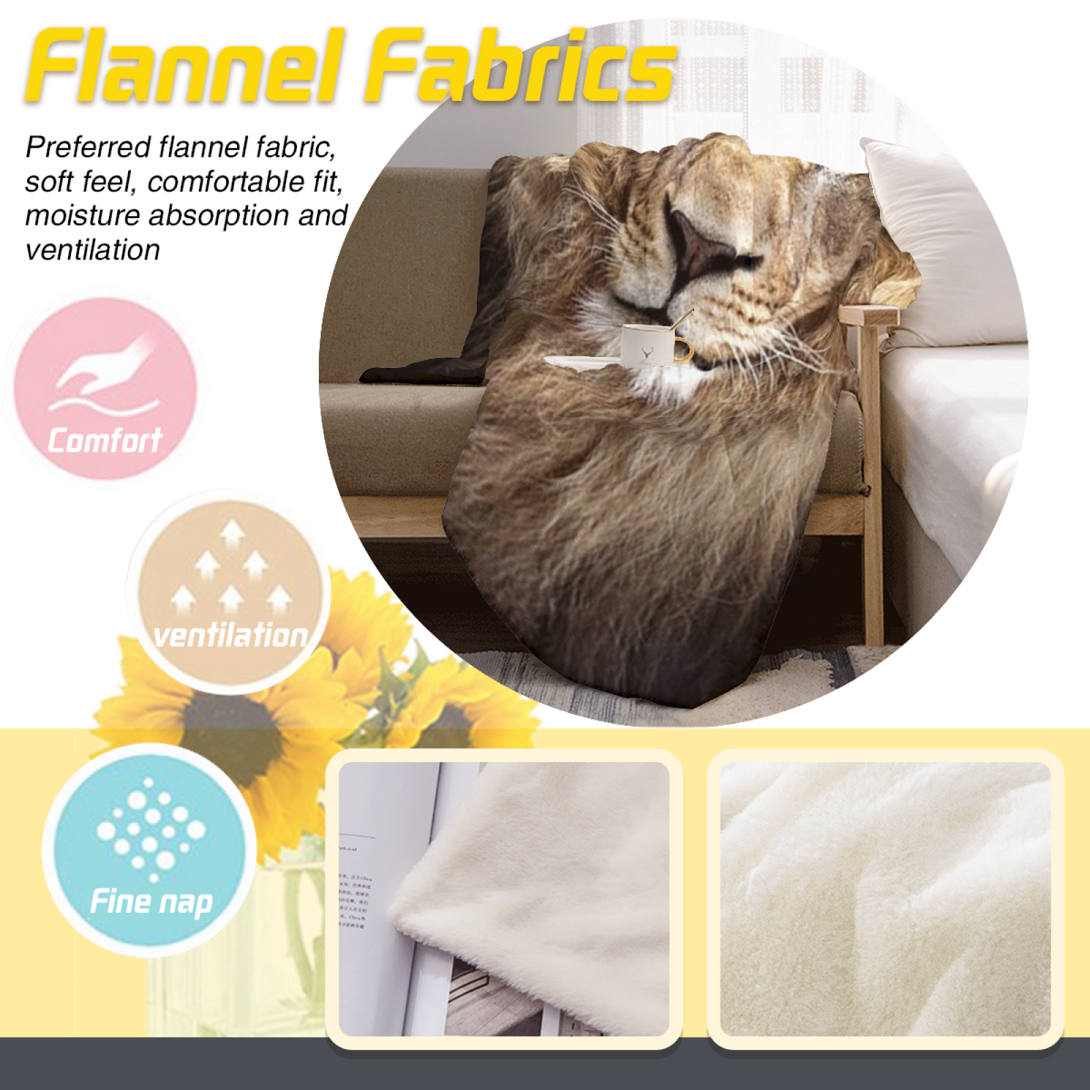 Celestial & Picnic Playful Graphic Plush Flannel Throw
