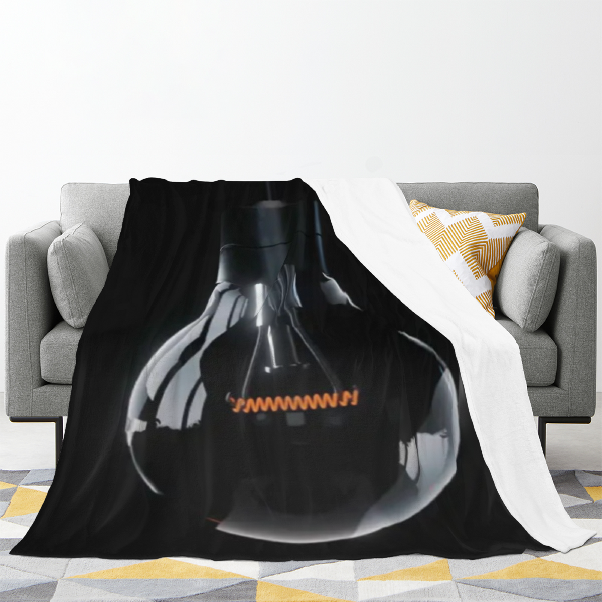 Soft Minimalist Plush Flannel Throw ¨C Marigold Lantern Collection