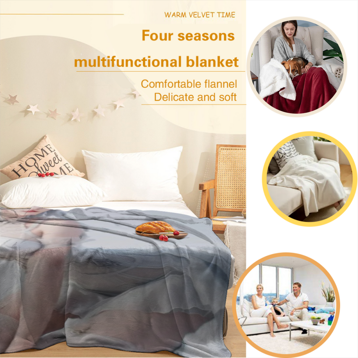 Opaline & Ripple Playful Graphic All-Season Flannel Blanket