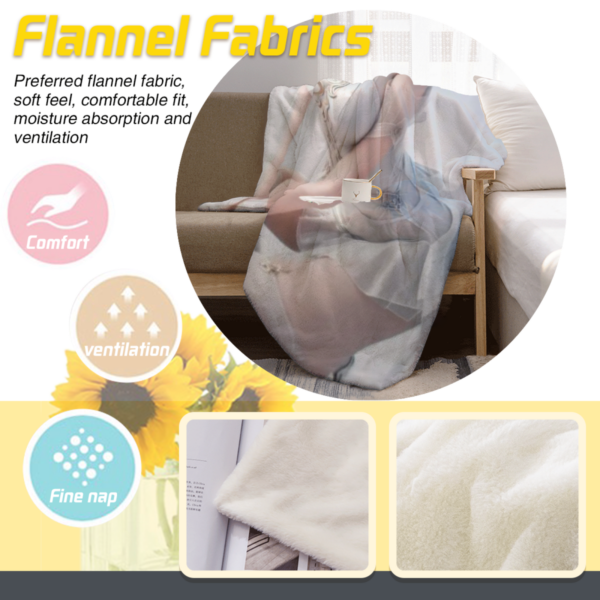 Opaline & Ripple Playful Graphic All-Season Flannel Blanket