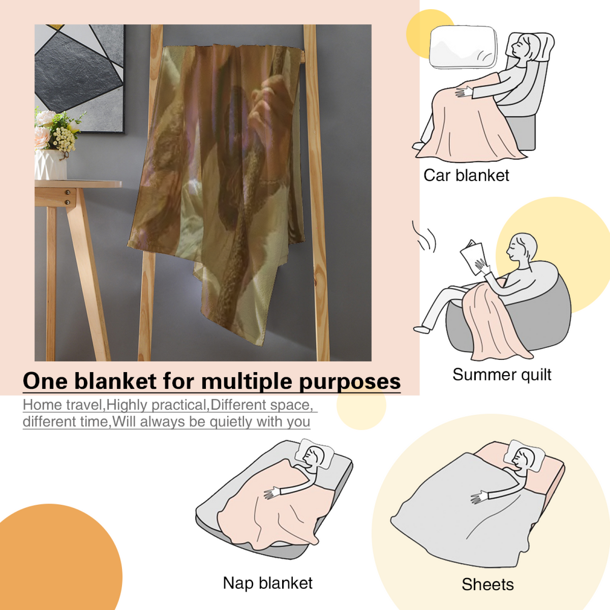 Soft Minimalist Plush Flannel Throw ¨C Radiant Wander Collection