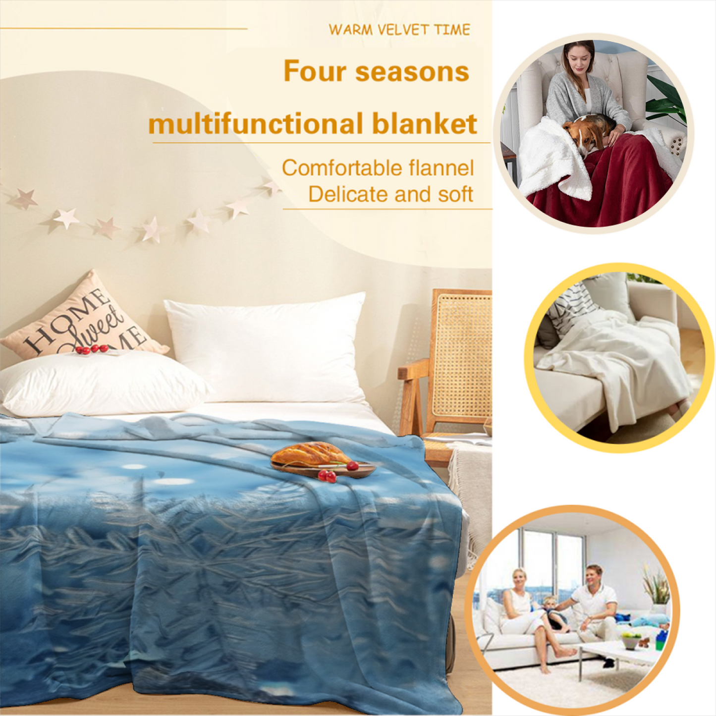 Colorful Artistic Throw Blanket ¨C Contemporary Decorative Cozy Home Blanket