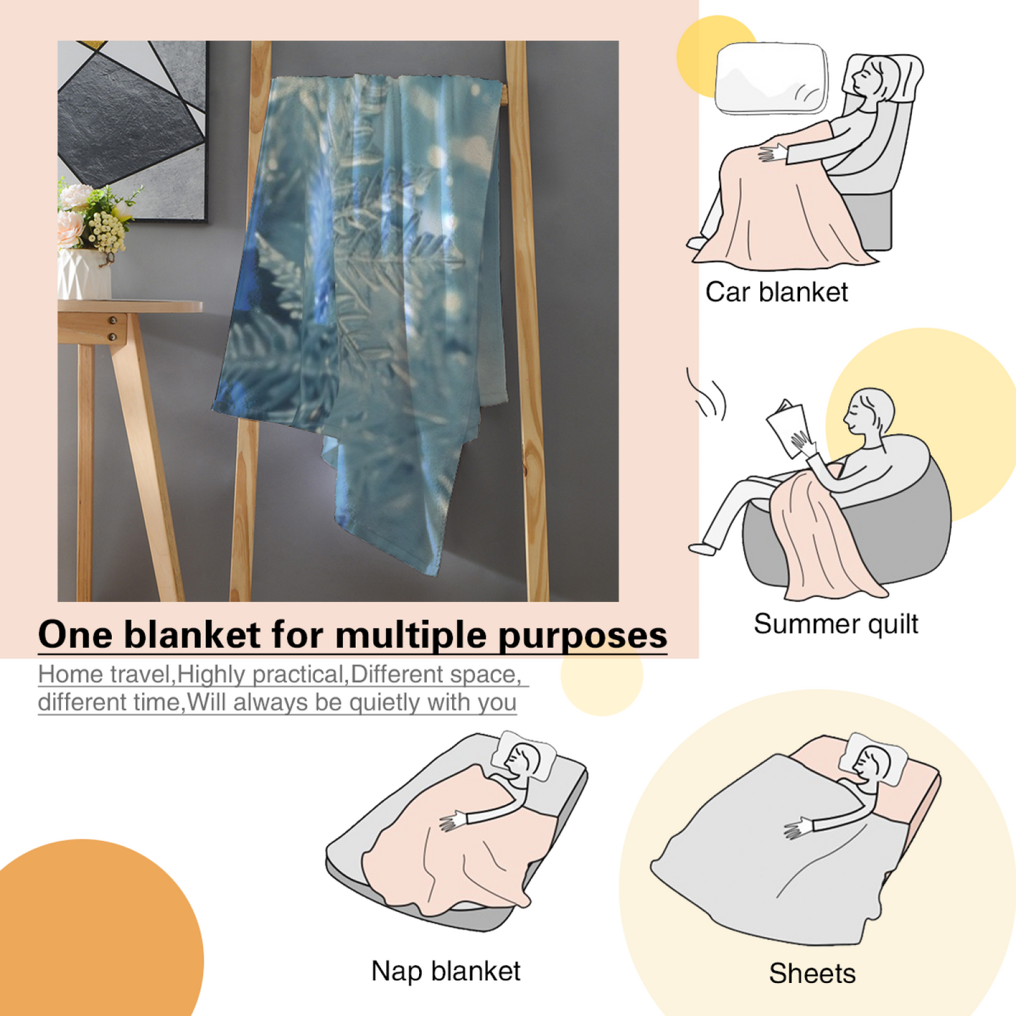 Colorful Artistic Throw Blanket ¨C Contemporary Decorative Cozy Home Blanket