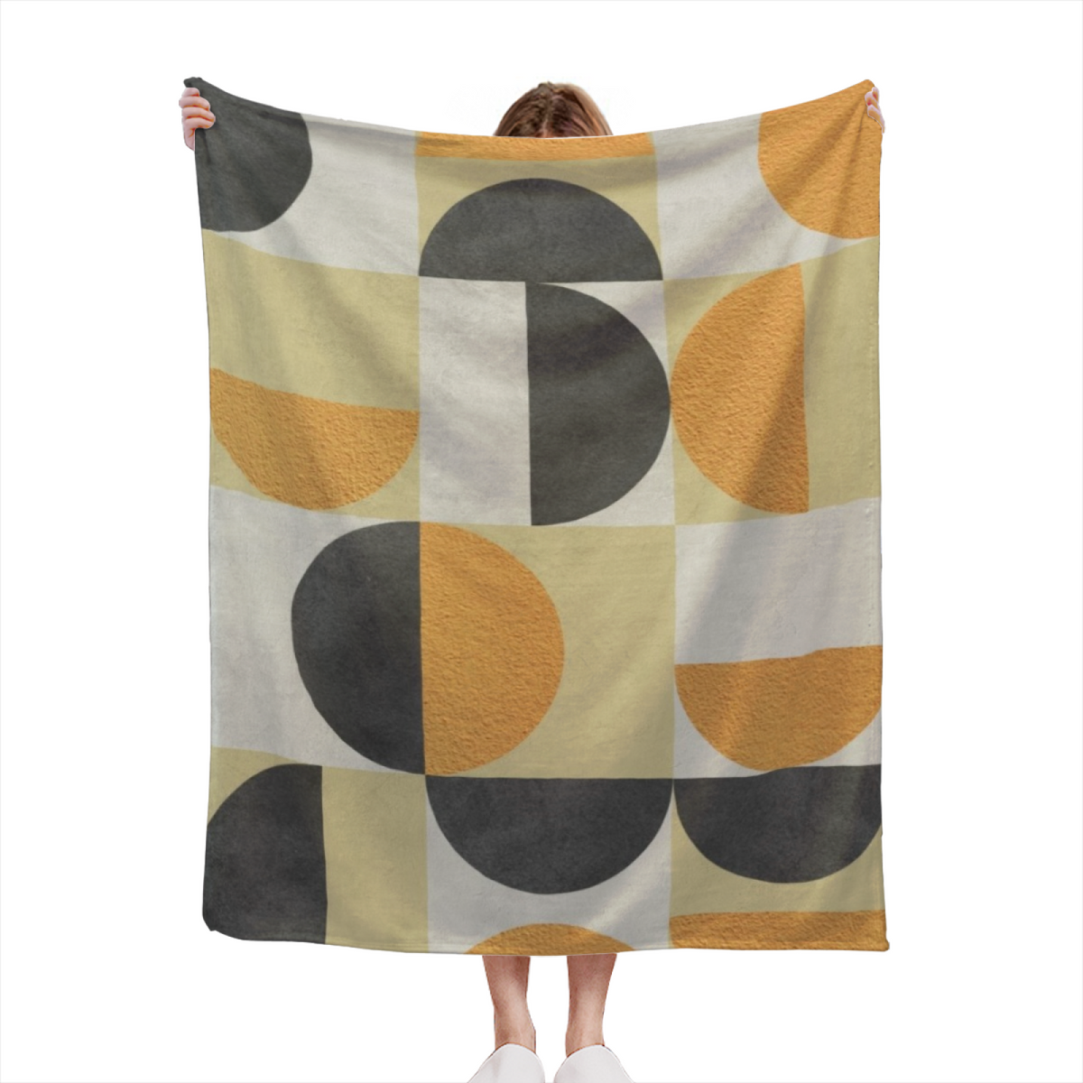 Earthy Neutral Misty Jubilee Soft Flannel Blanket ¨C Contemporary Pattern