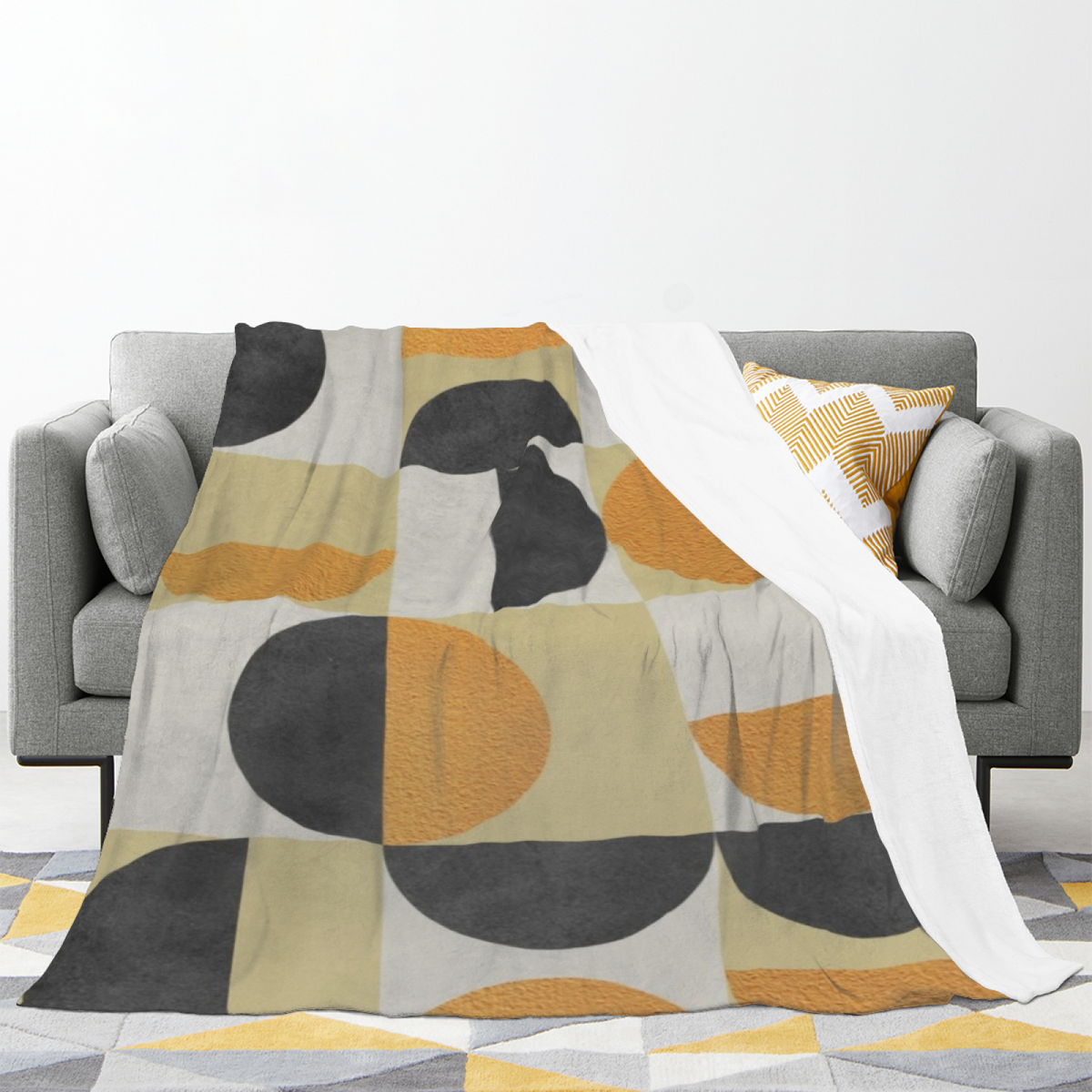 Earthy Neutral Misty Jubilee Soft Flannel Blanket ¨C Contemporary Pattern