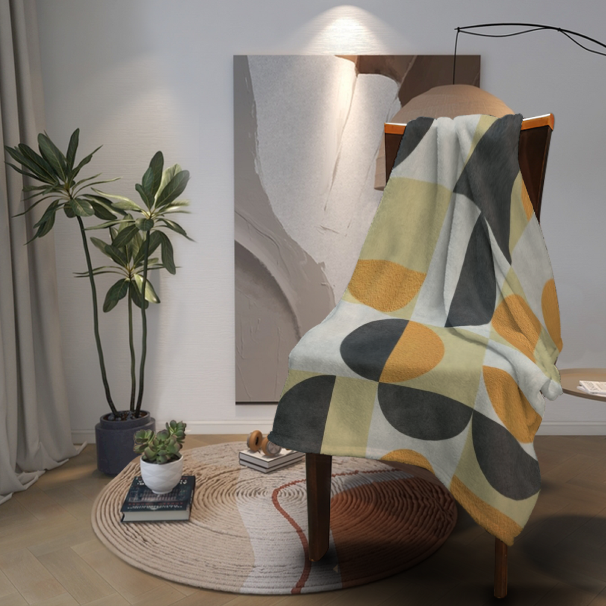 Earthy Neutral Misty Jubilee Soft Flannel Blanket ¨C Contemporary Pattern