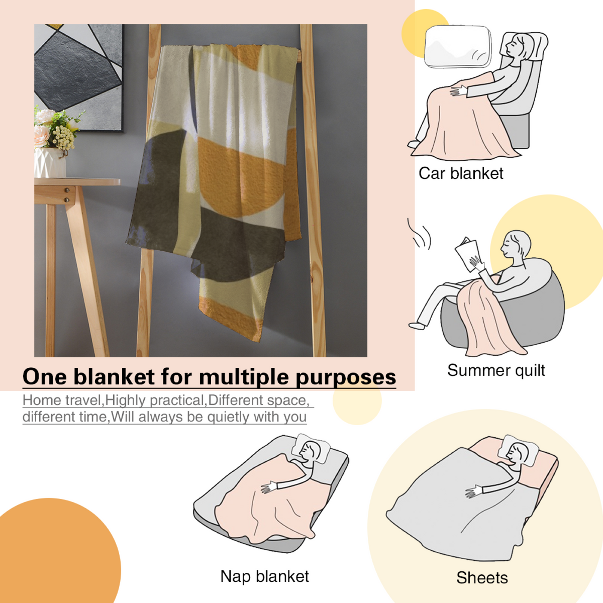 Earthy Neutral Misty Jubilee Soft Flannel Blanket ¨C Contemporary Pattern