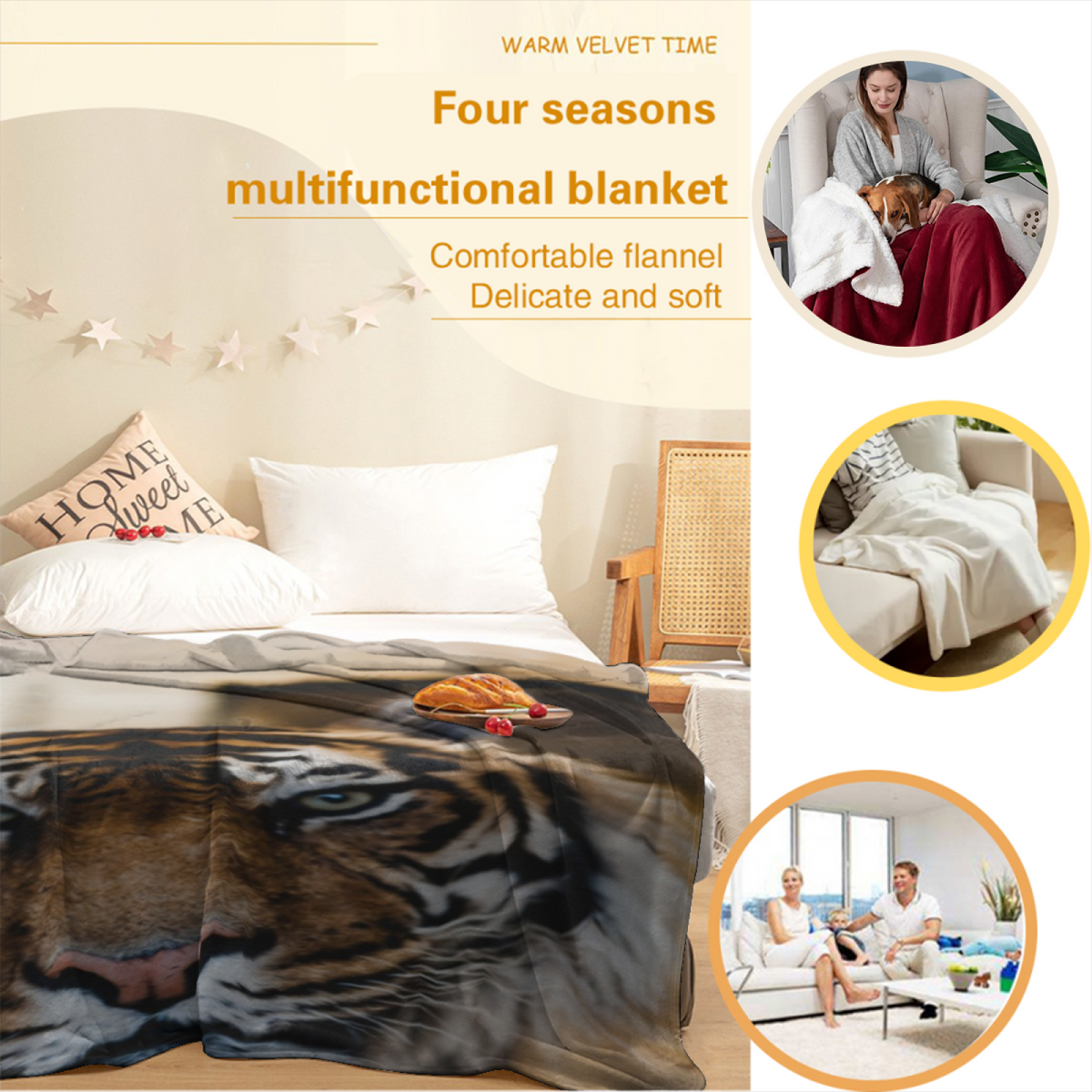 Cedar Horizon Modern Pattern All-Season Flannel Blanket