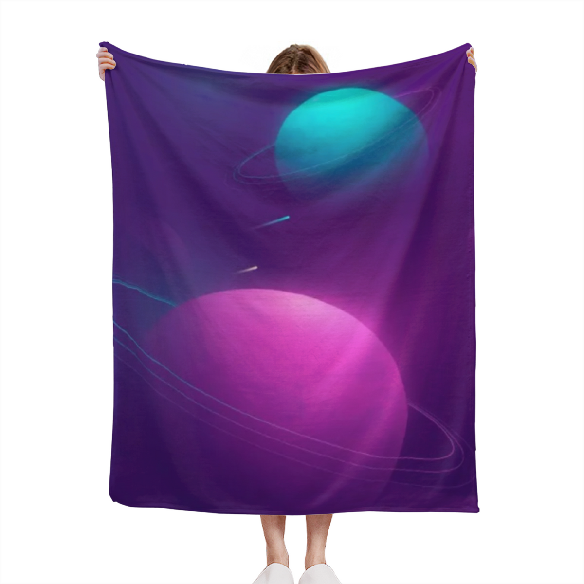 Heather & Meadow Playful Graphic Plush Flannel Throw