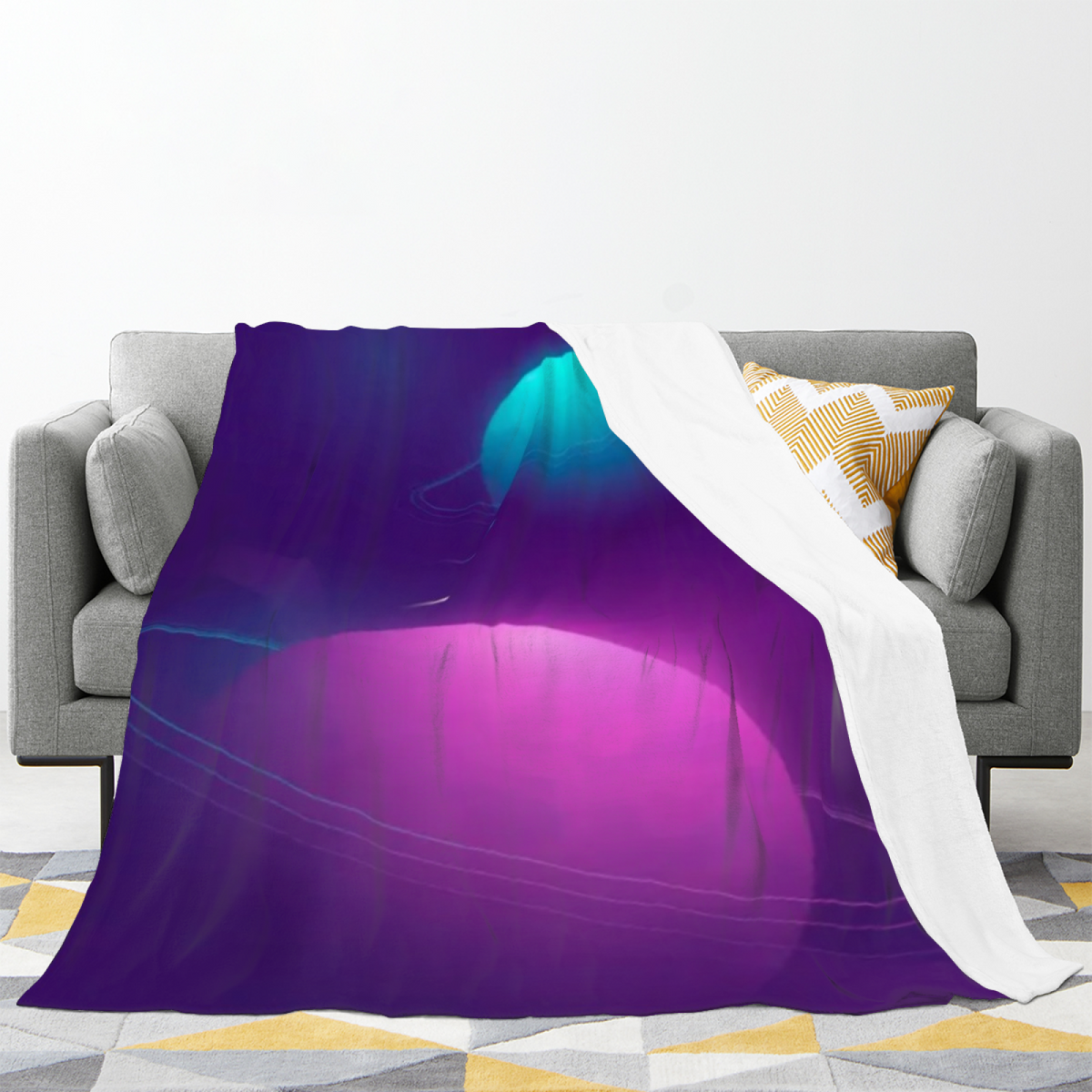 Heather & Meadow Playful Graphic Plush Flannel Throw