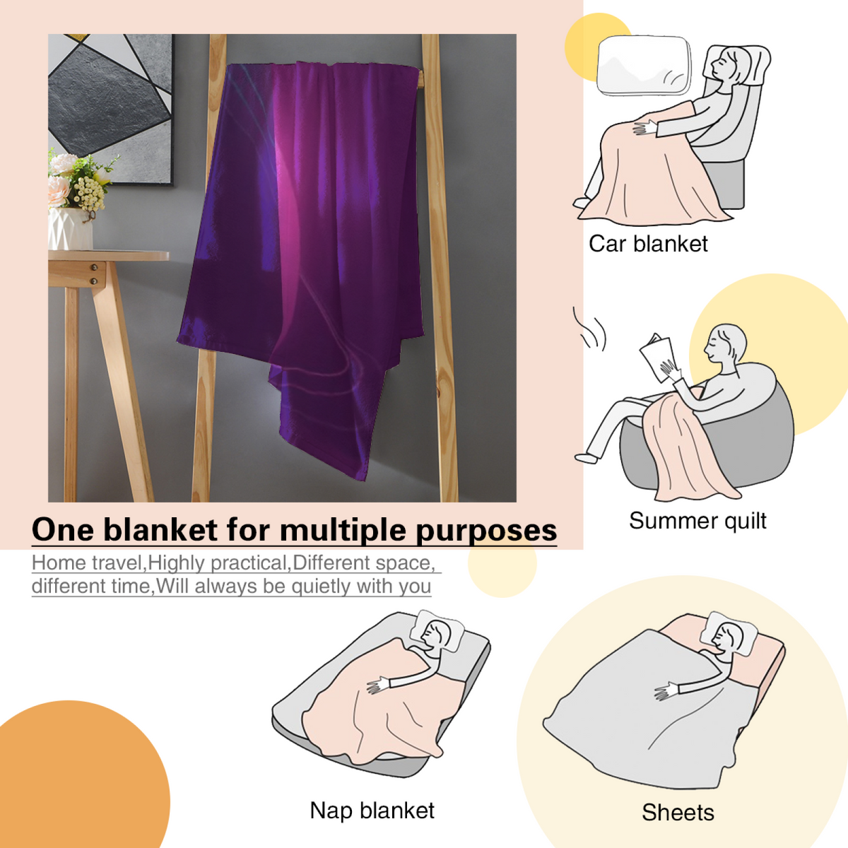 Heather & Meadow Playful Graphic Plush Flannel Throw