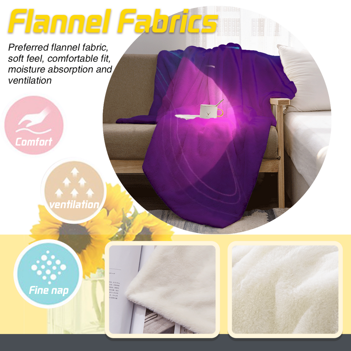 Heather & Meadow Playful Graphic Plush Flannel Throw