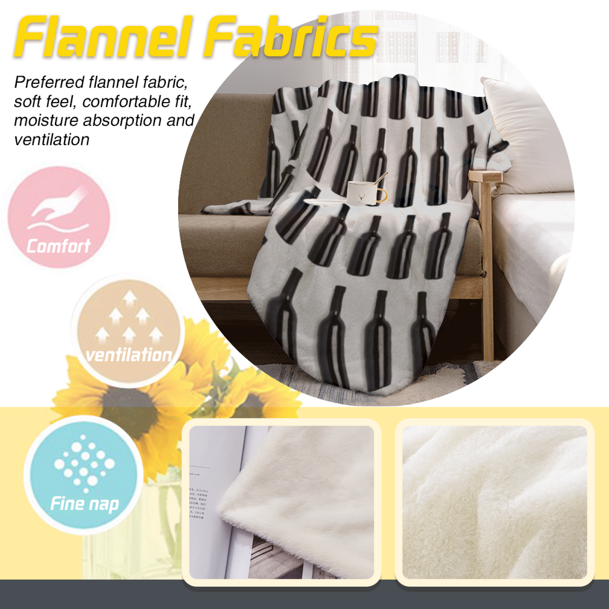 Watercolor & Wander Playful Graphic All-Season Flannel Blanket