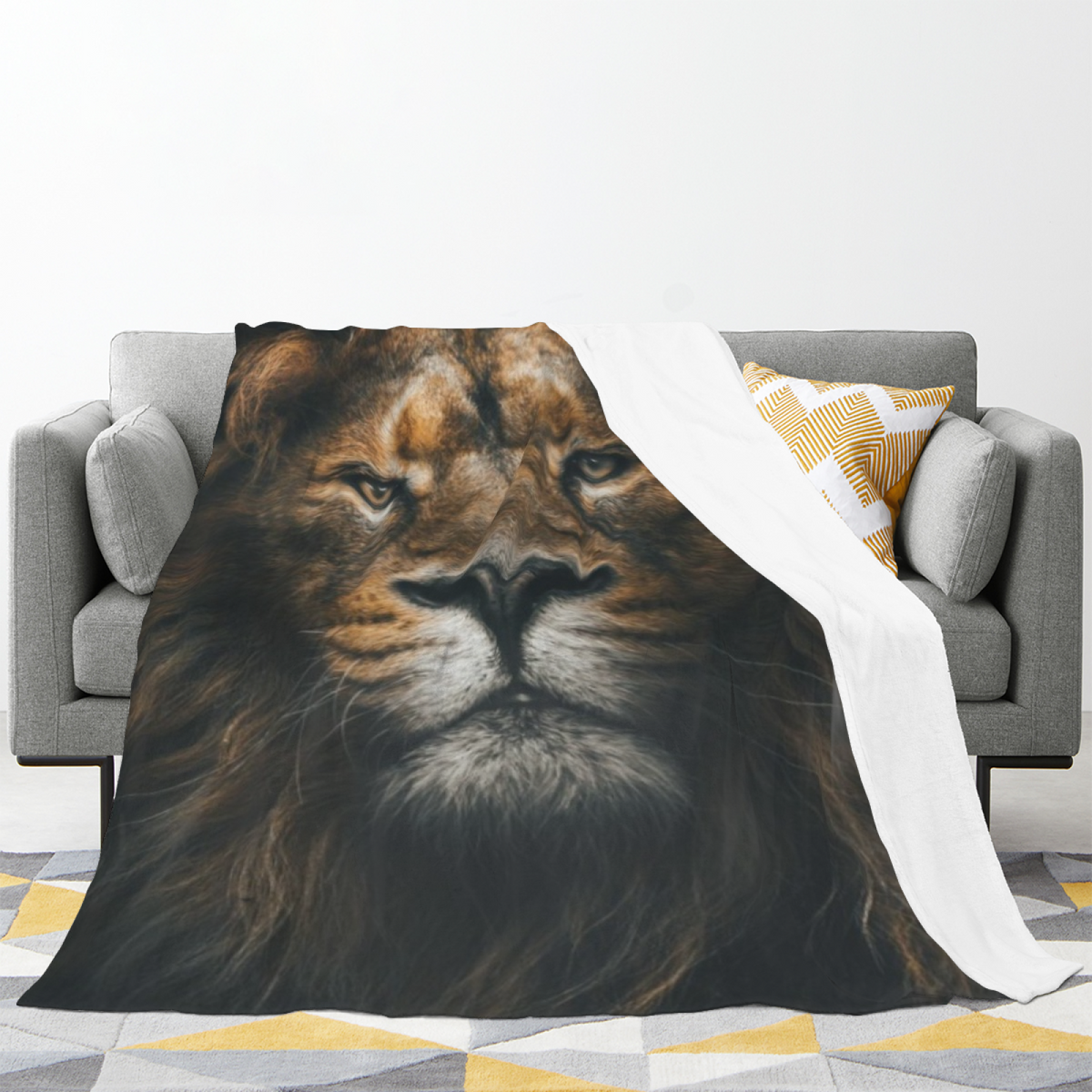 Soft Neutral Harbor Garden Lightweight Flannel Throw