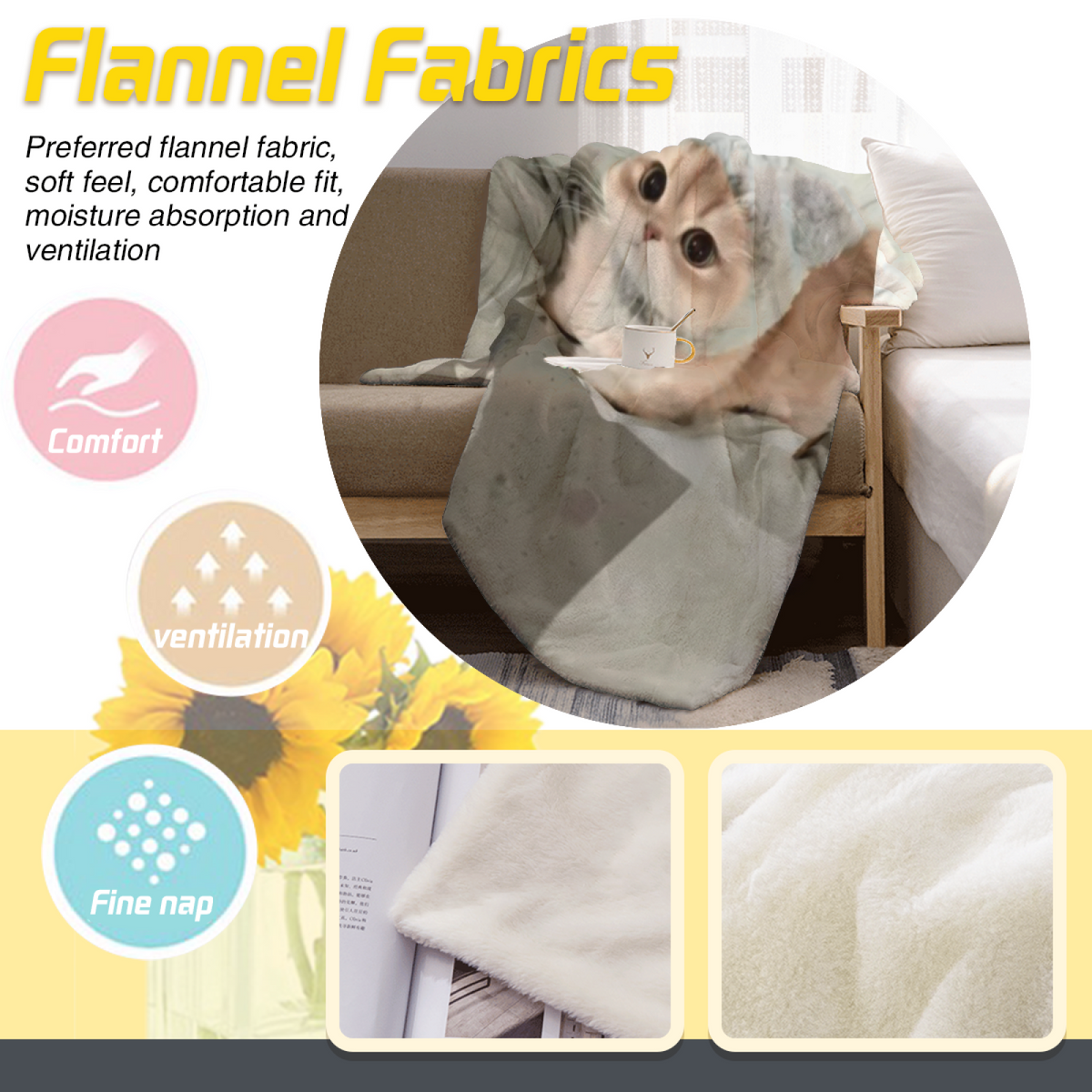 Pastel Multicolor Whimsical Decor All-Season Flannel Blanket ¨C Evergreen Arbor Edition