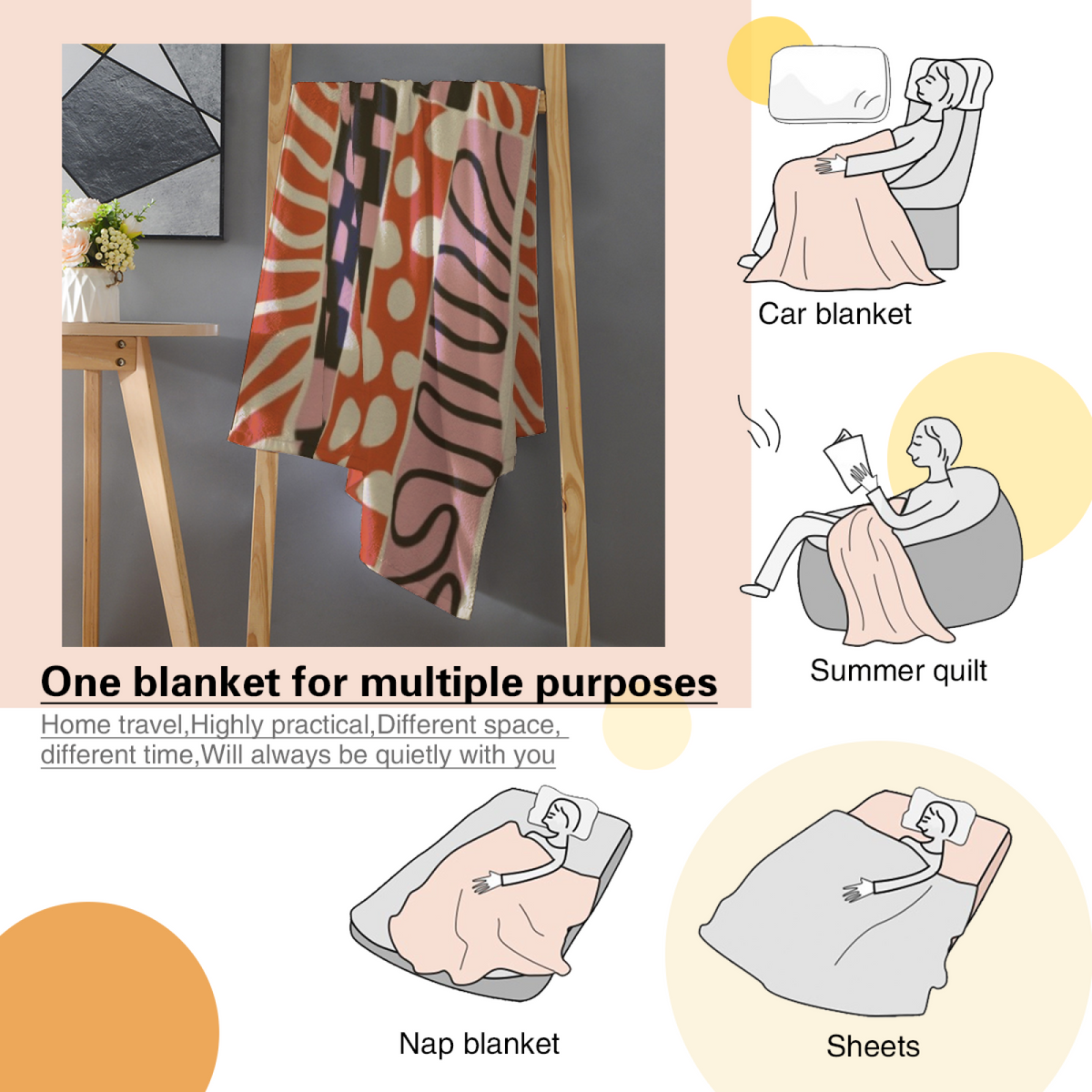 Festival Rhapsody Muted Sage Art Flannel Throw Blanket
