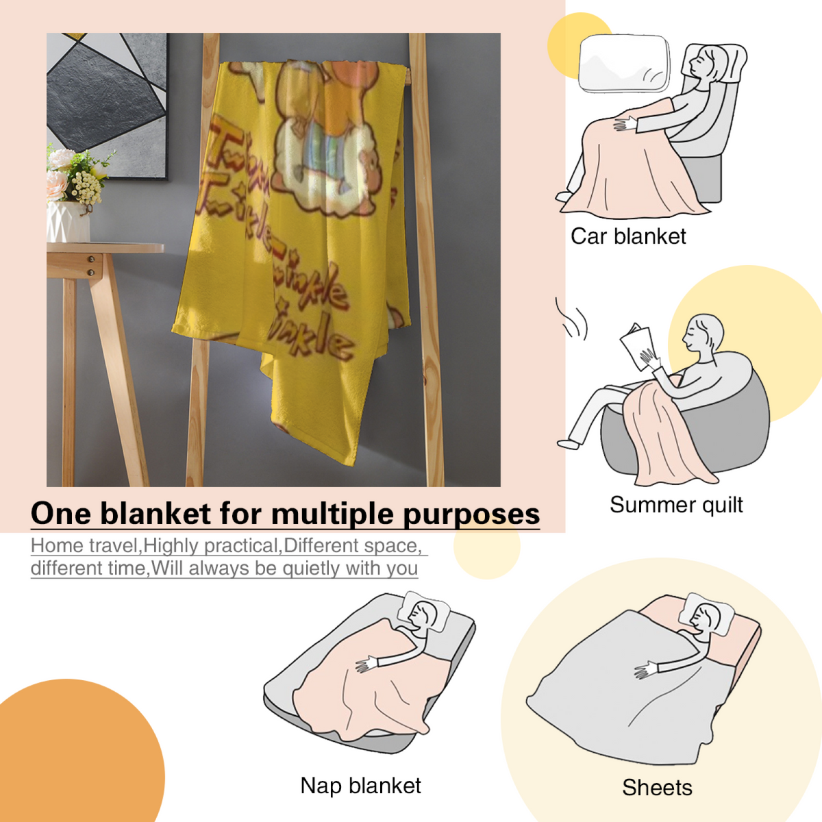 Hazy & Daydream Playful Graphic All-Season Flannel Blanket