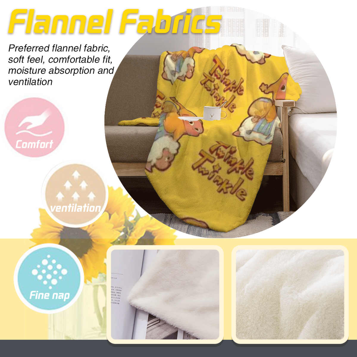 Hazy & Daydream Playful Graphic All-Season Flannel Blanket