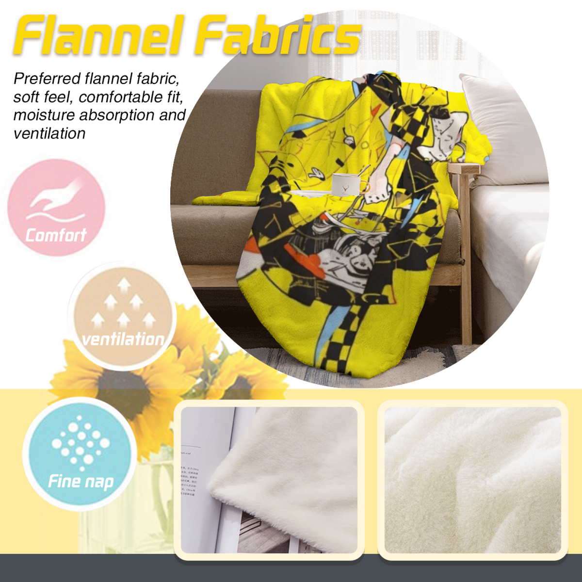 Playful Soft Neutral Coral Charm All-Season Flannel Blanket