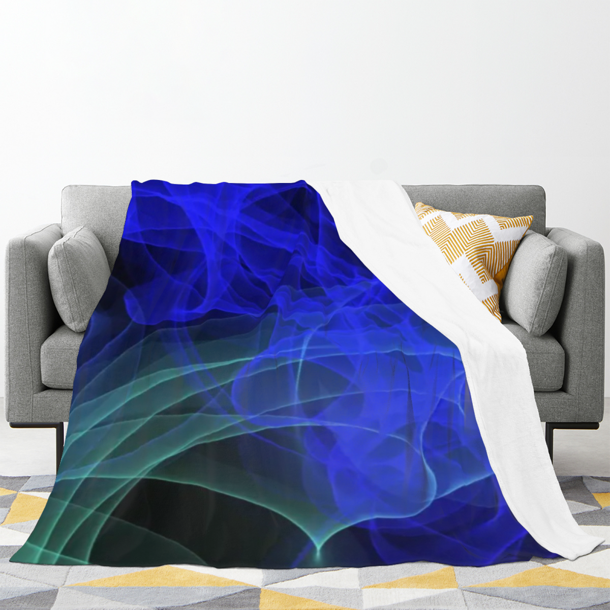 Pastel Multicolor Whimsical Decor Plush Flannel Throw ¨C Hazy Blossom Edition