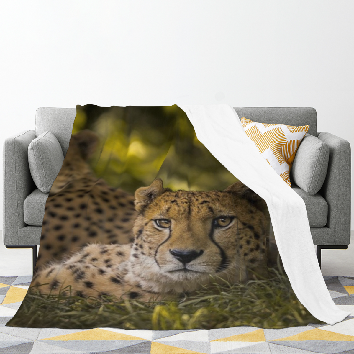 Eclectic Design Dewdrop Blossom Warm Coral Flannel Sofa Throw