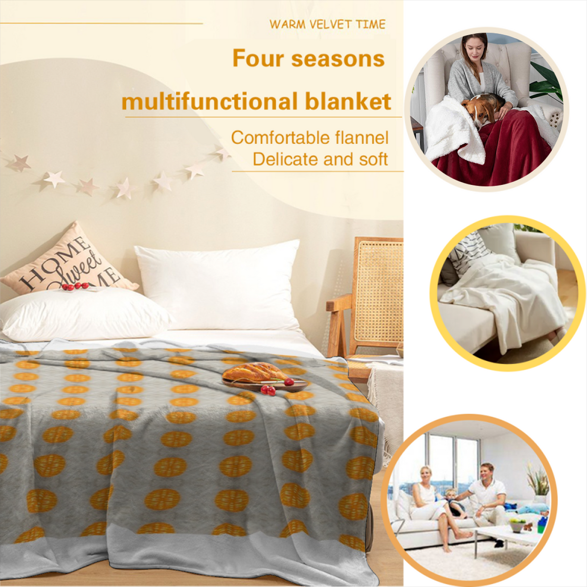 Prairie Treasure Inspired Flannel Sofa Throw ¨C Earthy Neutral Palette