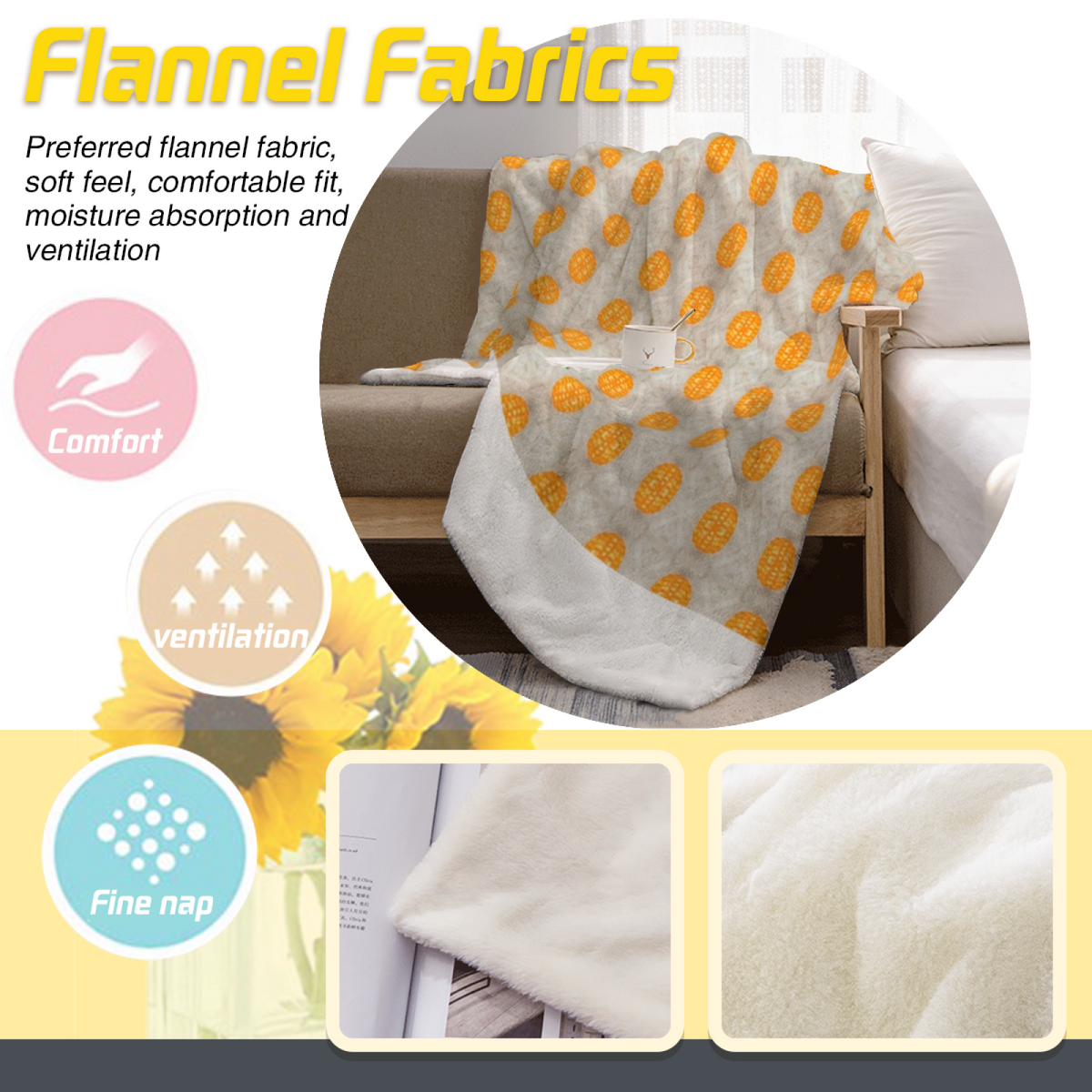 Prairie Treasure Inspired Flannel Sofa Throw ¨C Earthy Neutral Palette