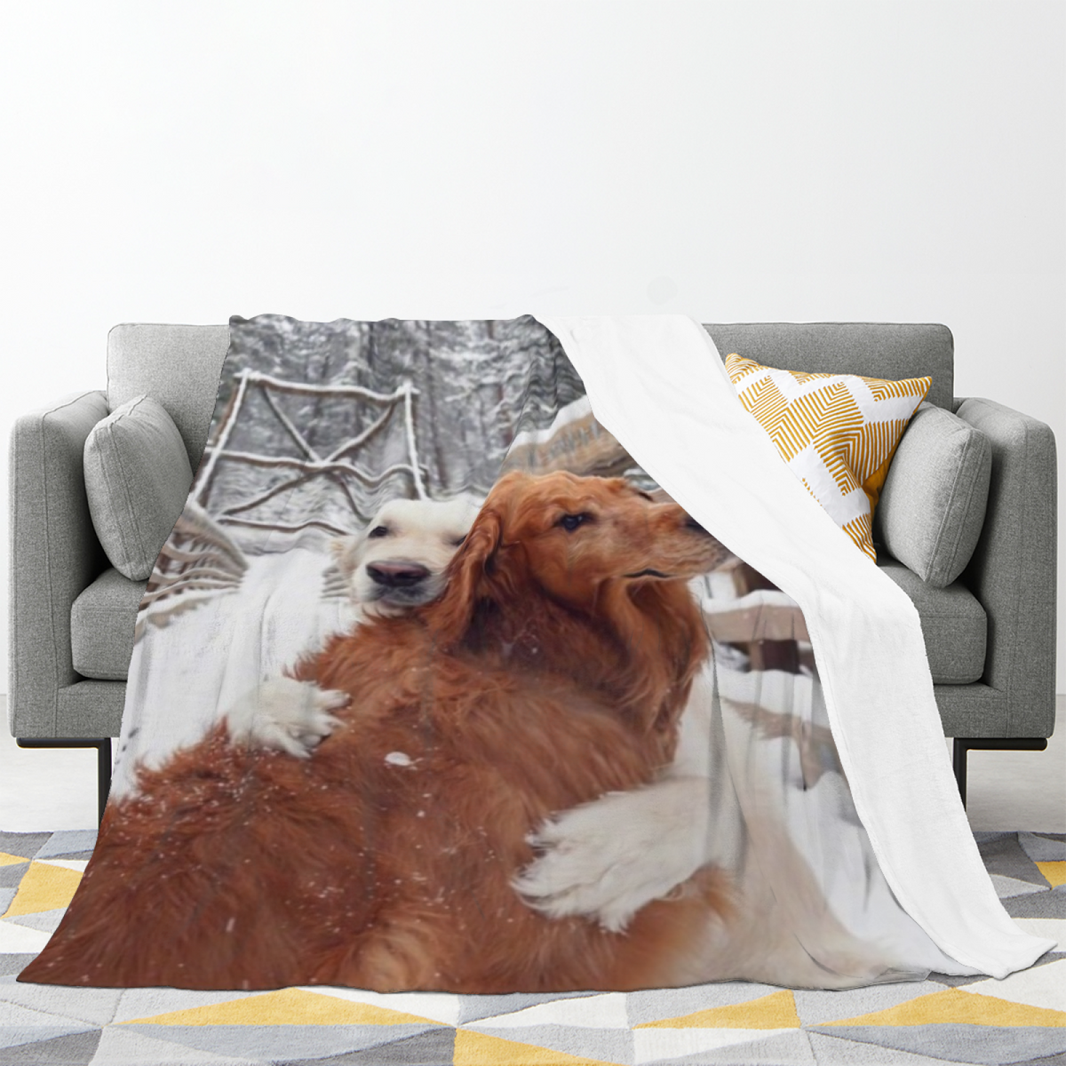Ember Serenade Soft Neutral Retro All-Season Flannel Blanket
