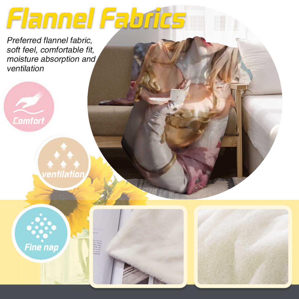 Enchanted Grove Pastel Multicolor Modern Art Flannel Throw Blanket